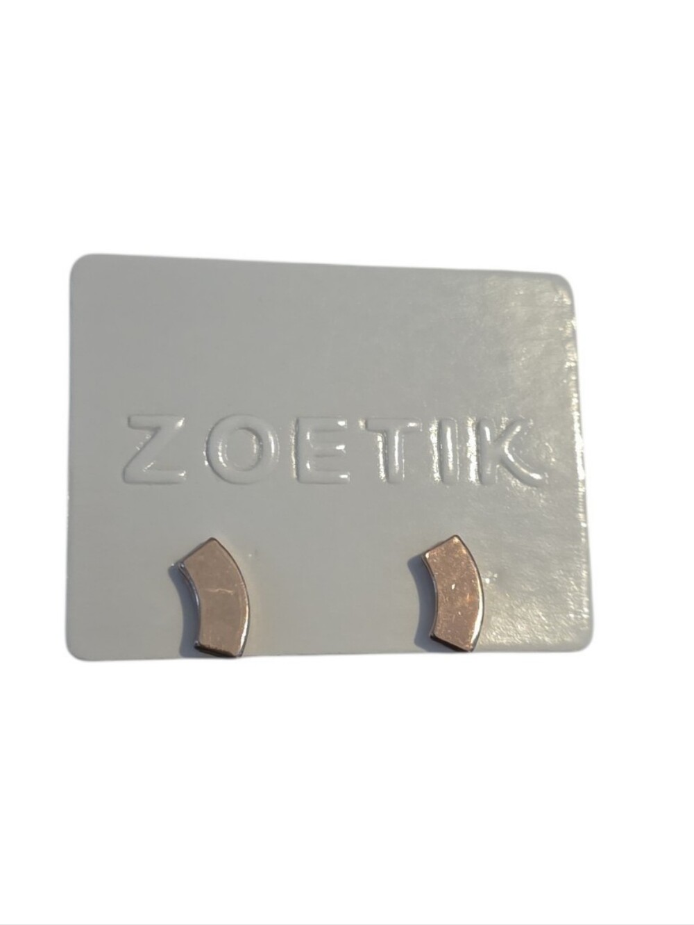Rose Gold Curved Bar Stud Earrings
